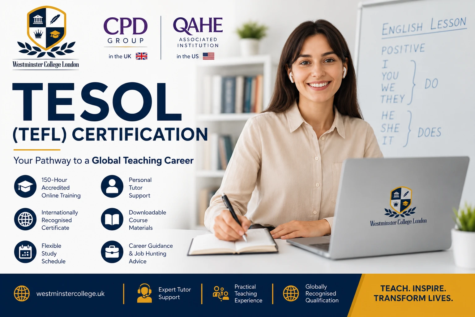 150-Hour Certificate in Teaching English to Speakers of Other Languages (TESOL)